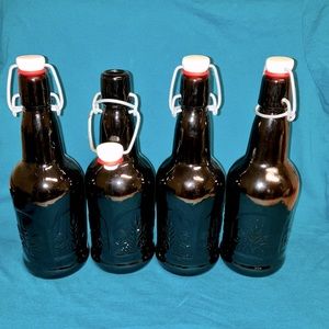 Set of 4 Glass Swing-top Bottles